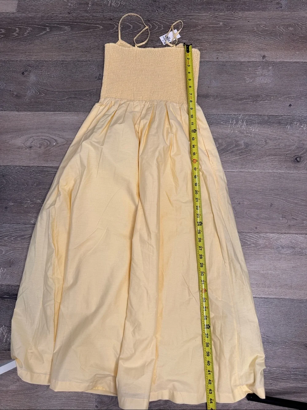 Abercrombie & Fitch Yellow Smocked Spaghetti-Strap Maxi Dress Small Tall MK1326